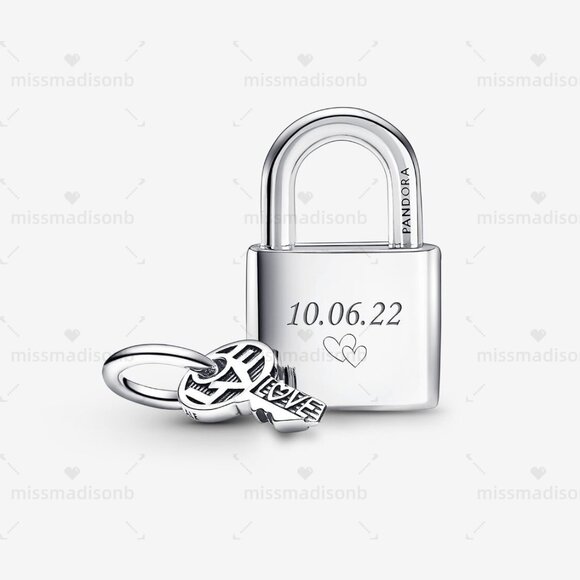 Pandora Padlock and Key Dangle Charm - Picture 2 of 7